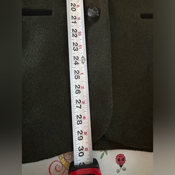 Laura Jefferies 90s Dark Hunter Green Wool Blend Suede Collar Blazer M - Picture 7 of 11